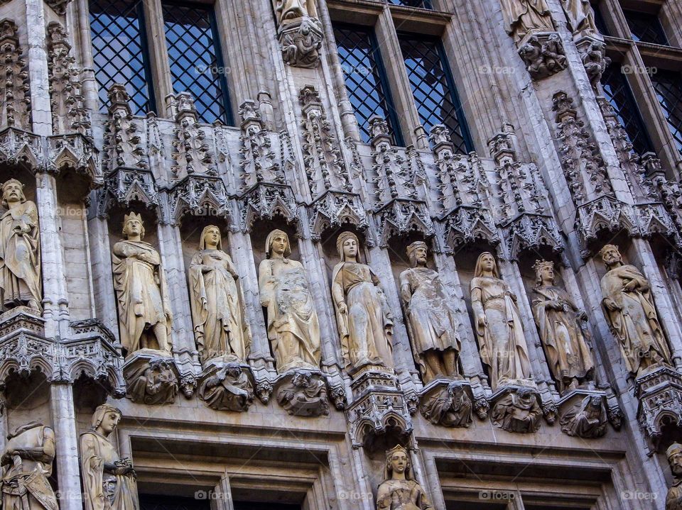 Ayuntamiento de Bruselas. Detalle Fachada del Ayuntamiento de Bruselas (Bruxelles - Belgium)