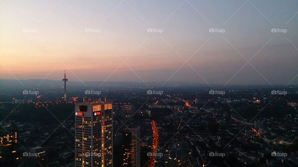 sunset over Frankfurt 