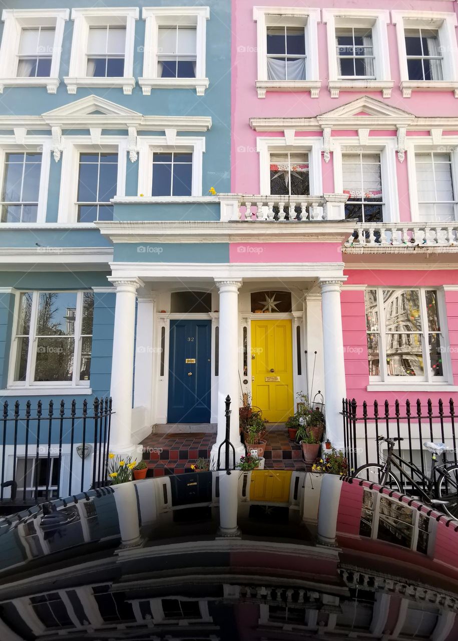 London street photo. Architecture. Colourful houses.