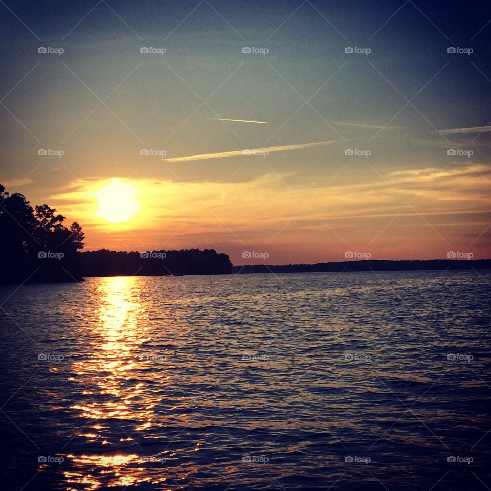Sunset on the lake. 