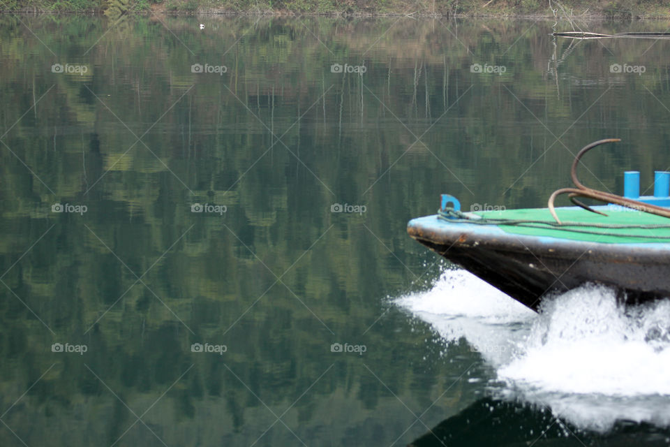 View of boat in lake