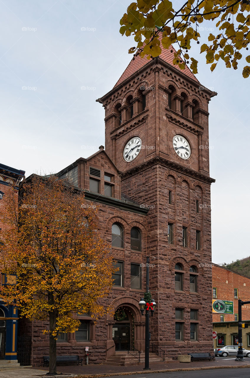 The clock tower at Jim Thorpe #1