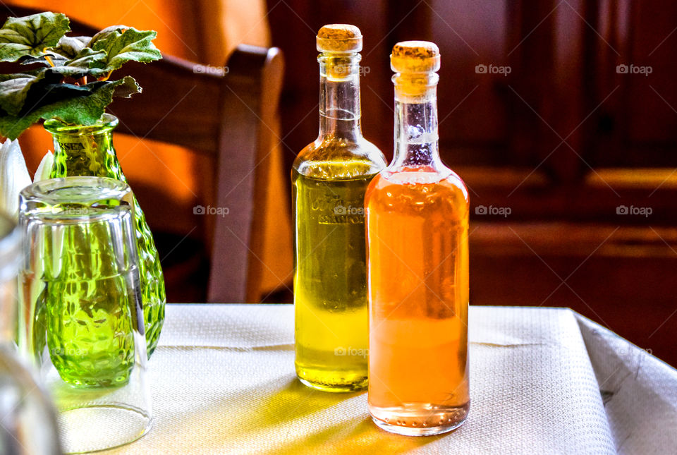 Close-up of bottle on table