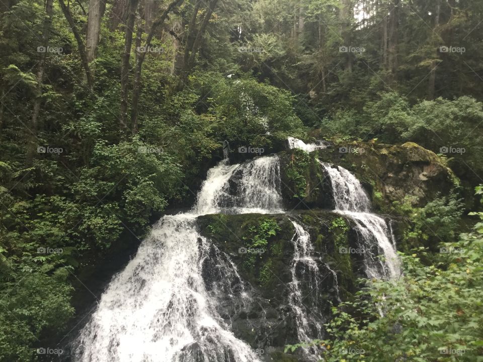 Waterfall into Stave Lake
