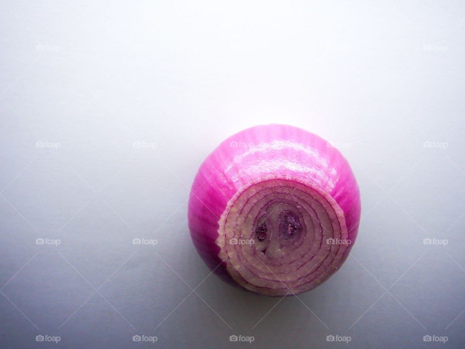 Onion on white background