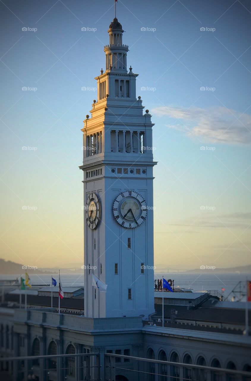 San Francisco Ferry Building at sunset 