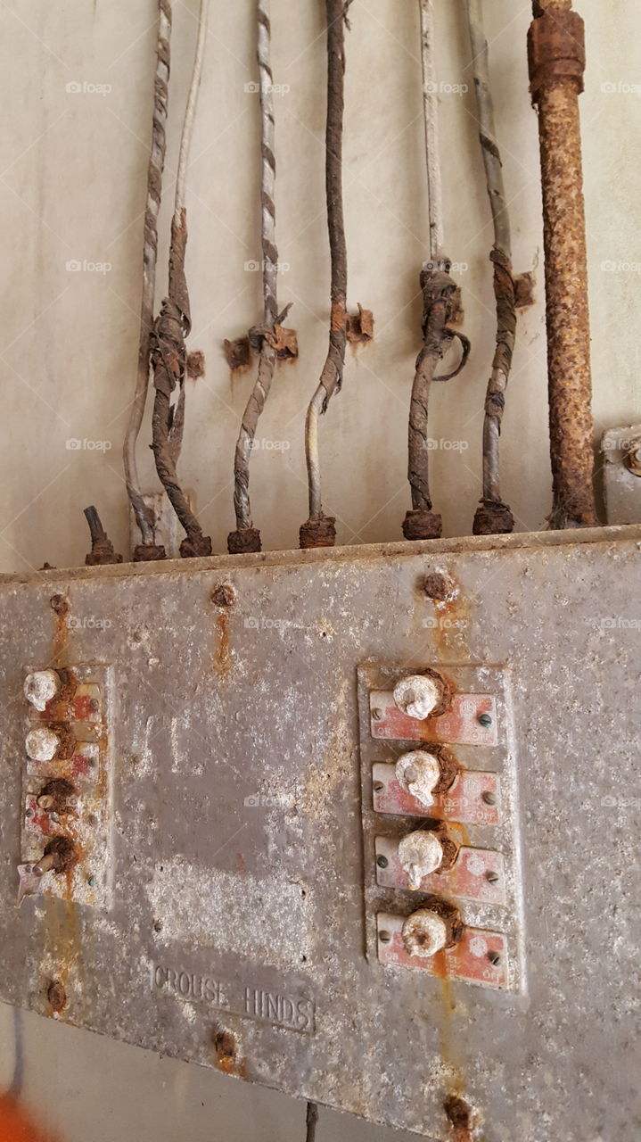 Rusted electrical panel