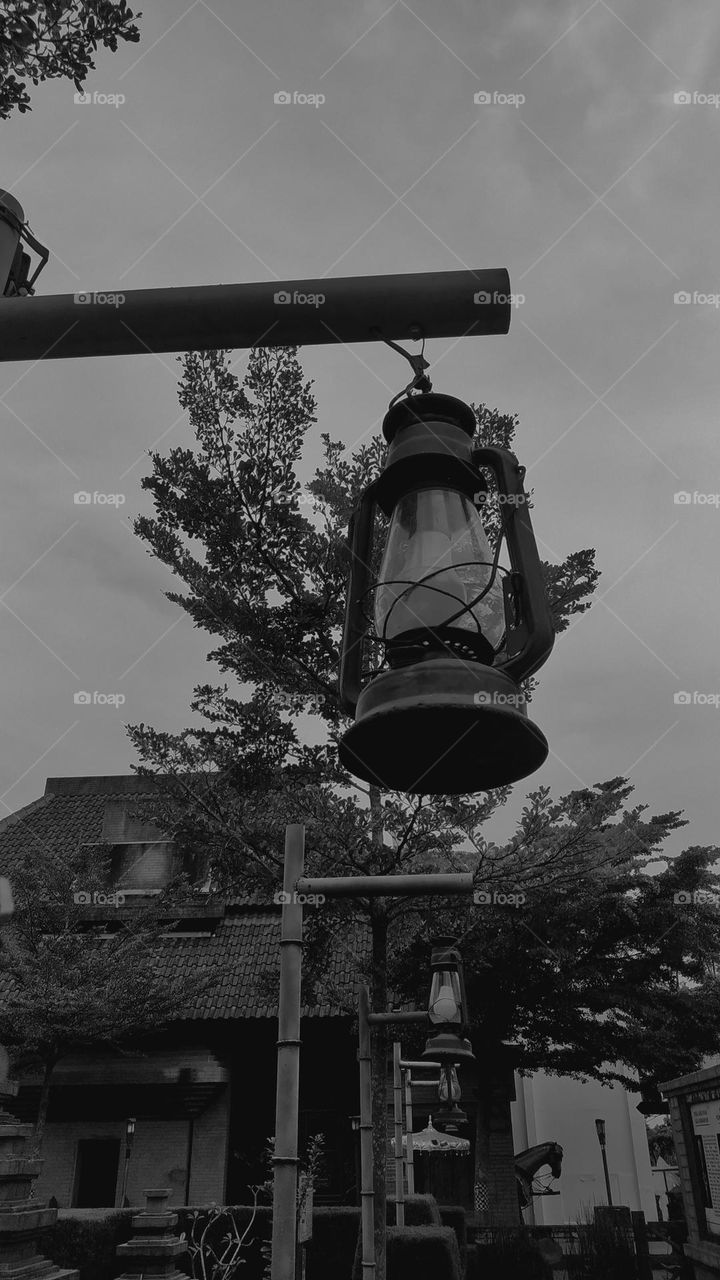 several garden lights decorate a garden