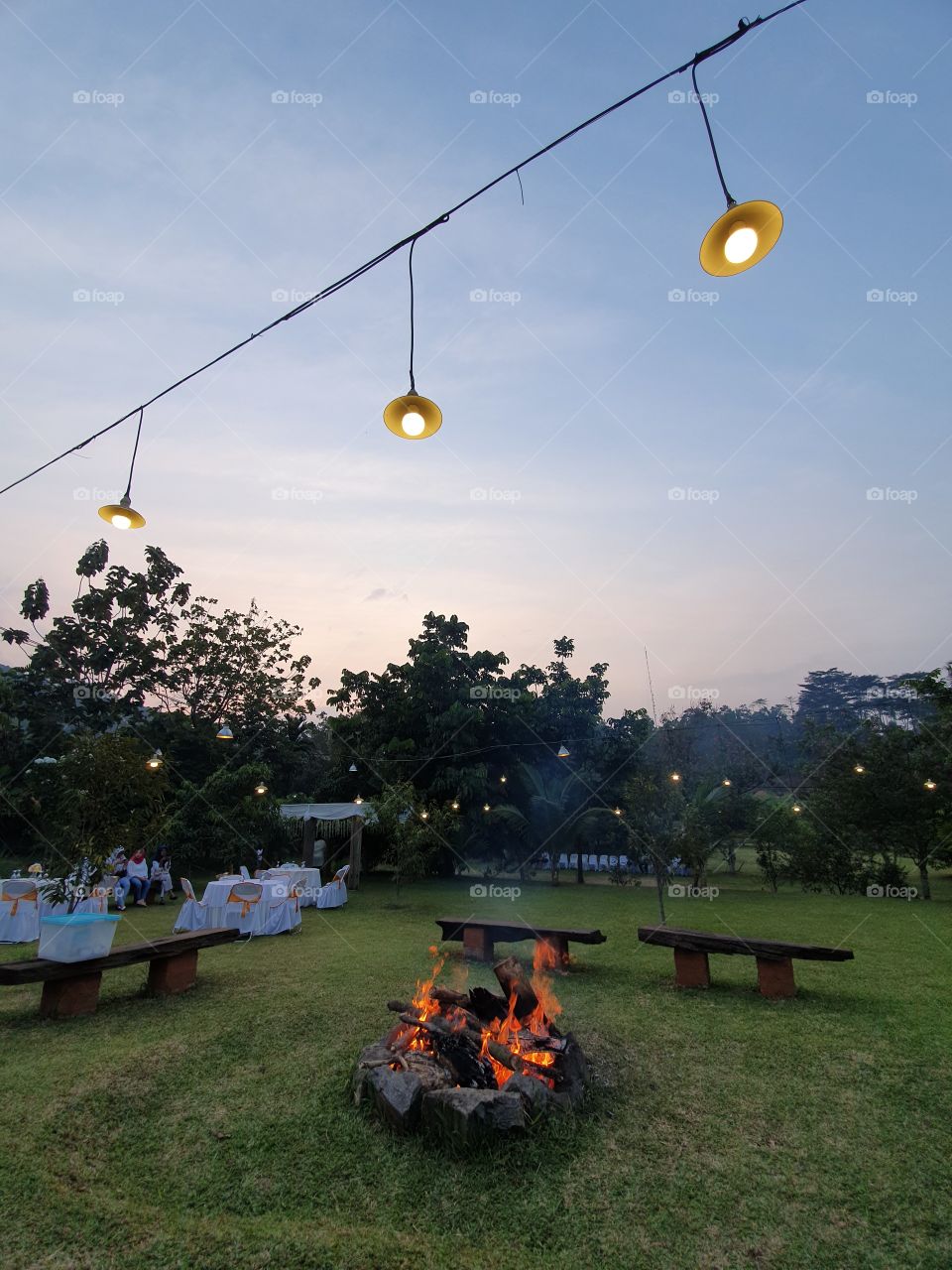 chandelier in the garden