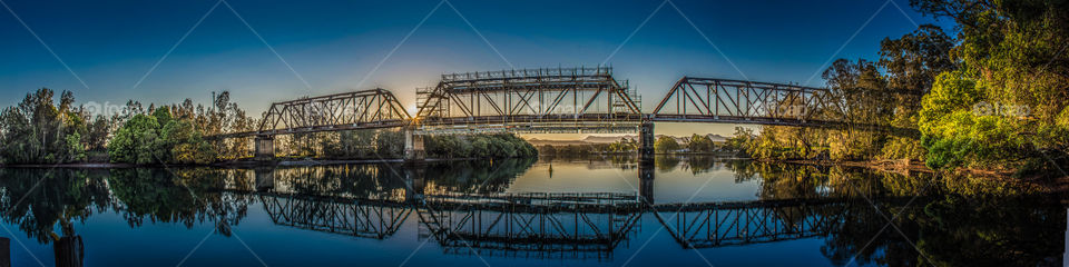 Bridge reflected on sea