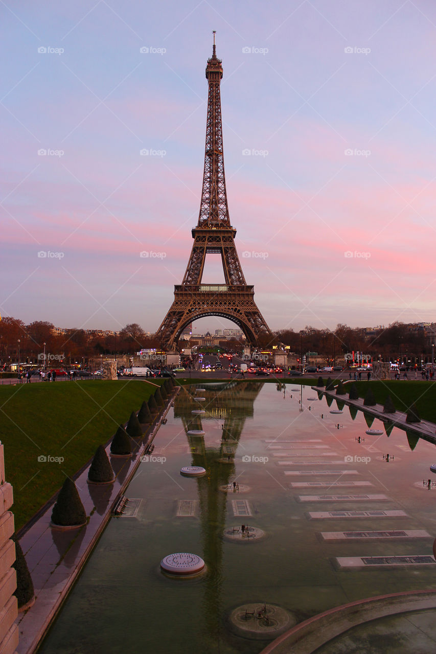 Eiffel tower at sunset