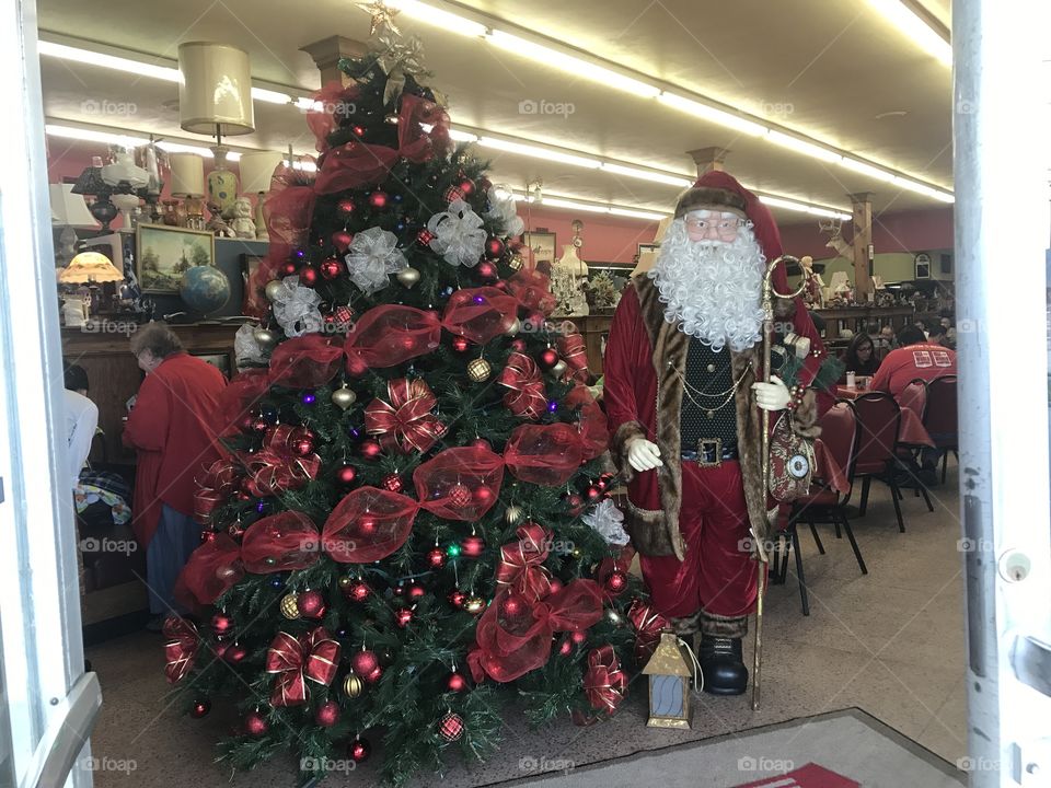 Santa Claus &  Christmas Tree with ornaments