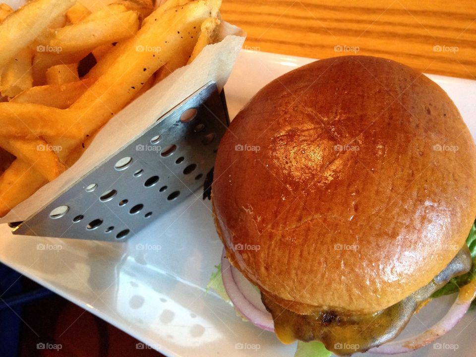 A Cheeseburger and Fries