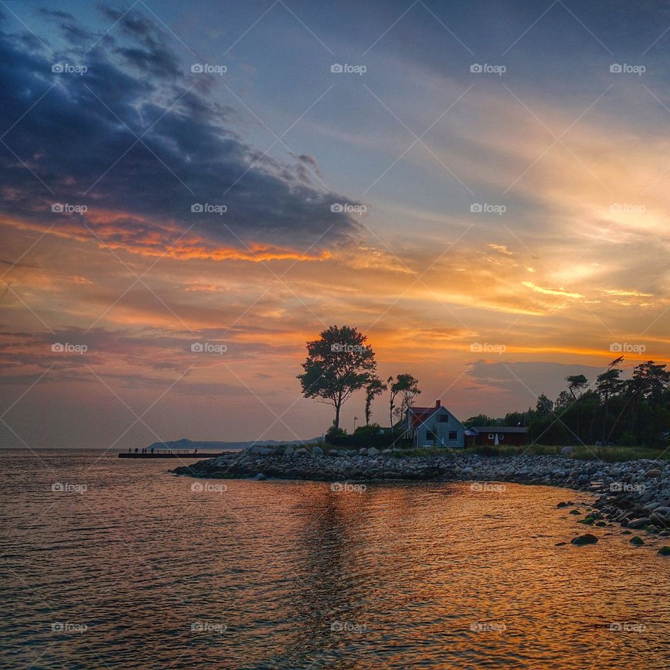 Sunset at the south coast of Sweden