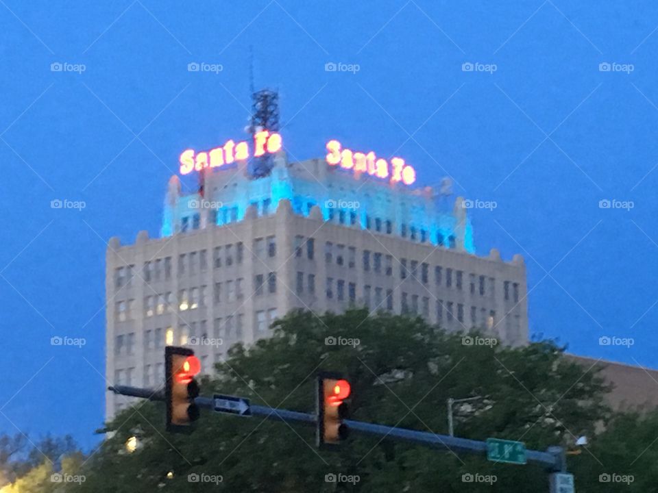 This is a picture of the old Santa fe  building located in Amarillo Texas, that has recently received a face lift 