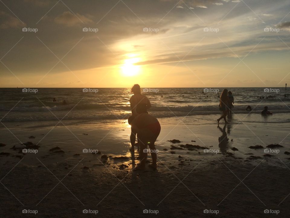 Beach, Sunset, Water, Sea, Ocean