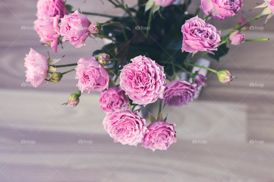 roses in vase