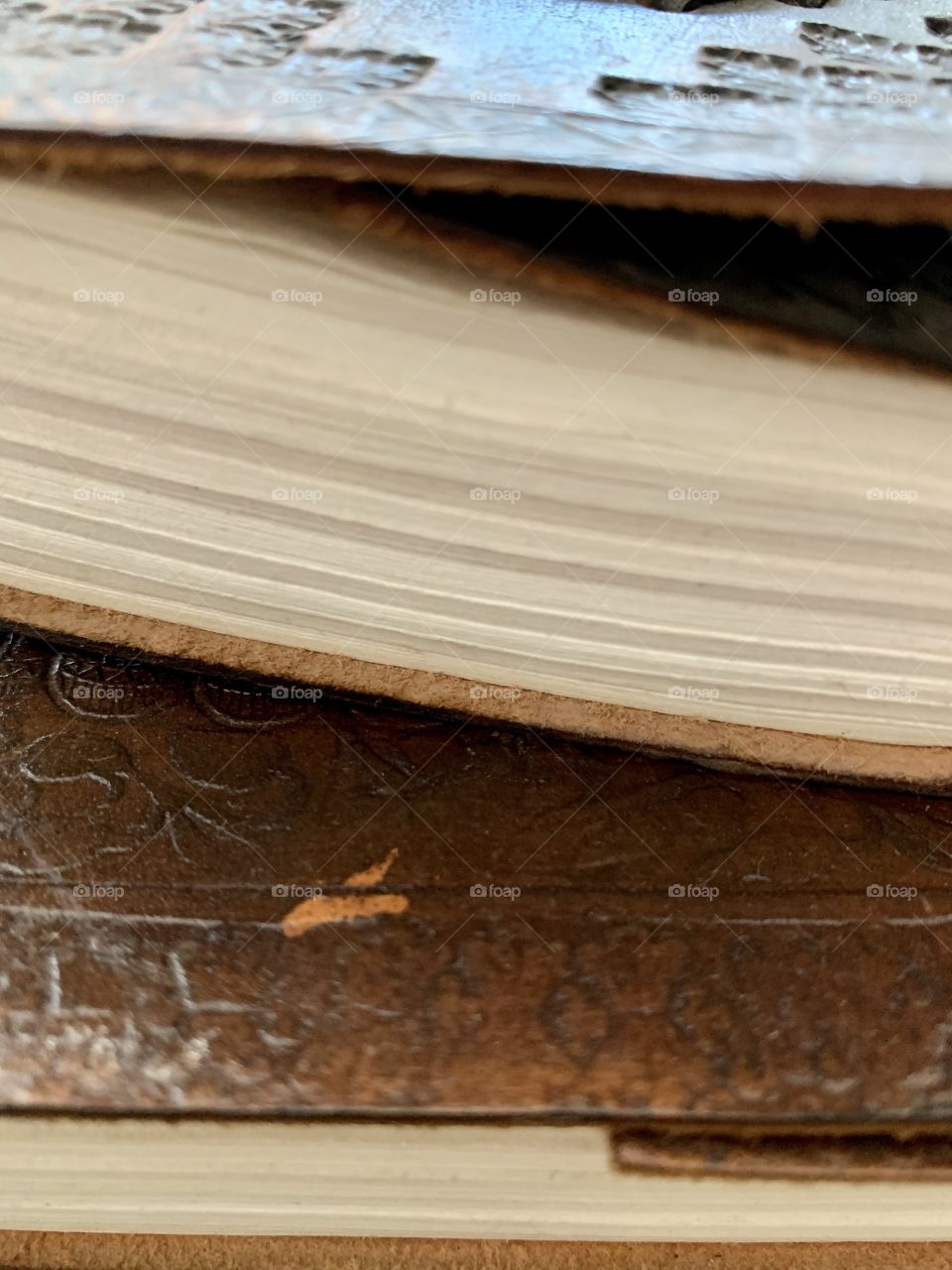 Journal pages close up abstract 