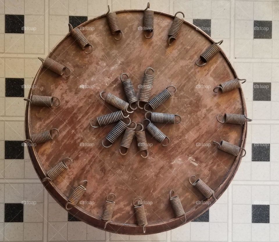 Rusty Springs Arranged On An Old Table