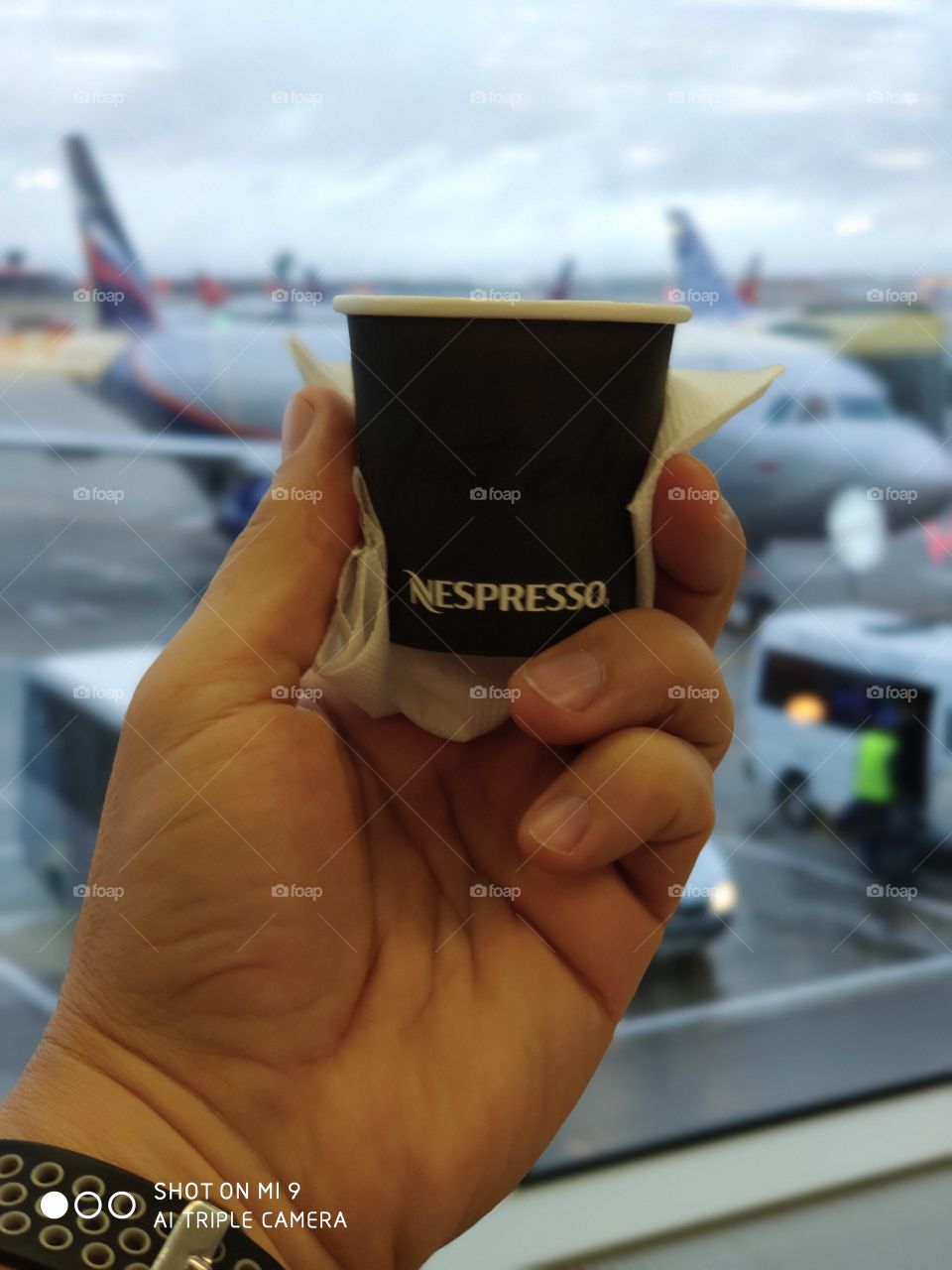 Coffee before flight