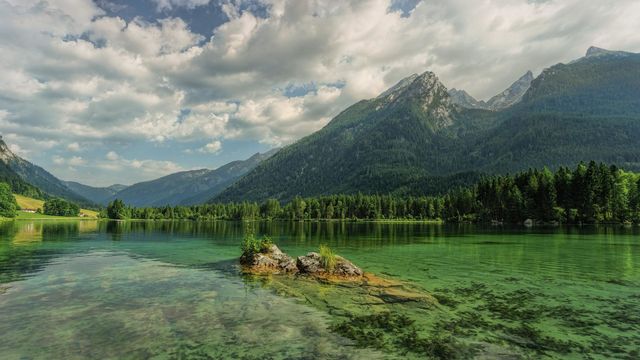 Beautiful mountain and lake natural landscape