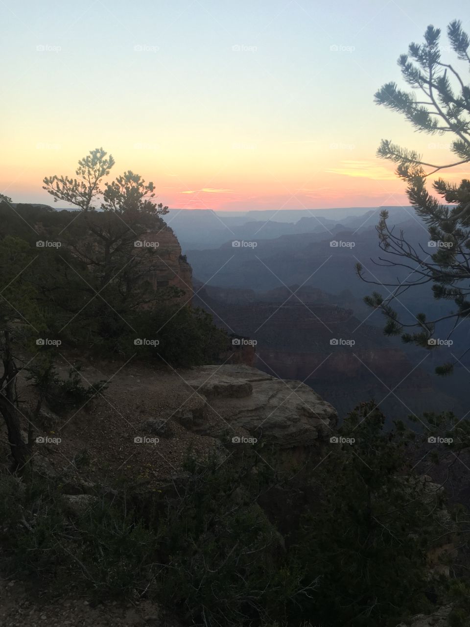 Sunset over the Grand Canyon. 
