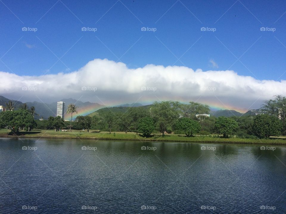 Rainbow. Rainbow seen at Ala Wai Canal