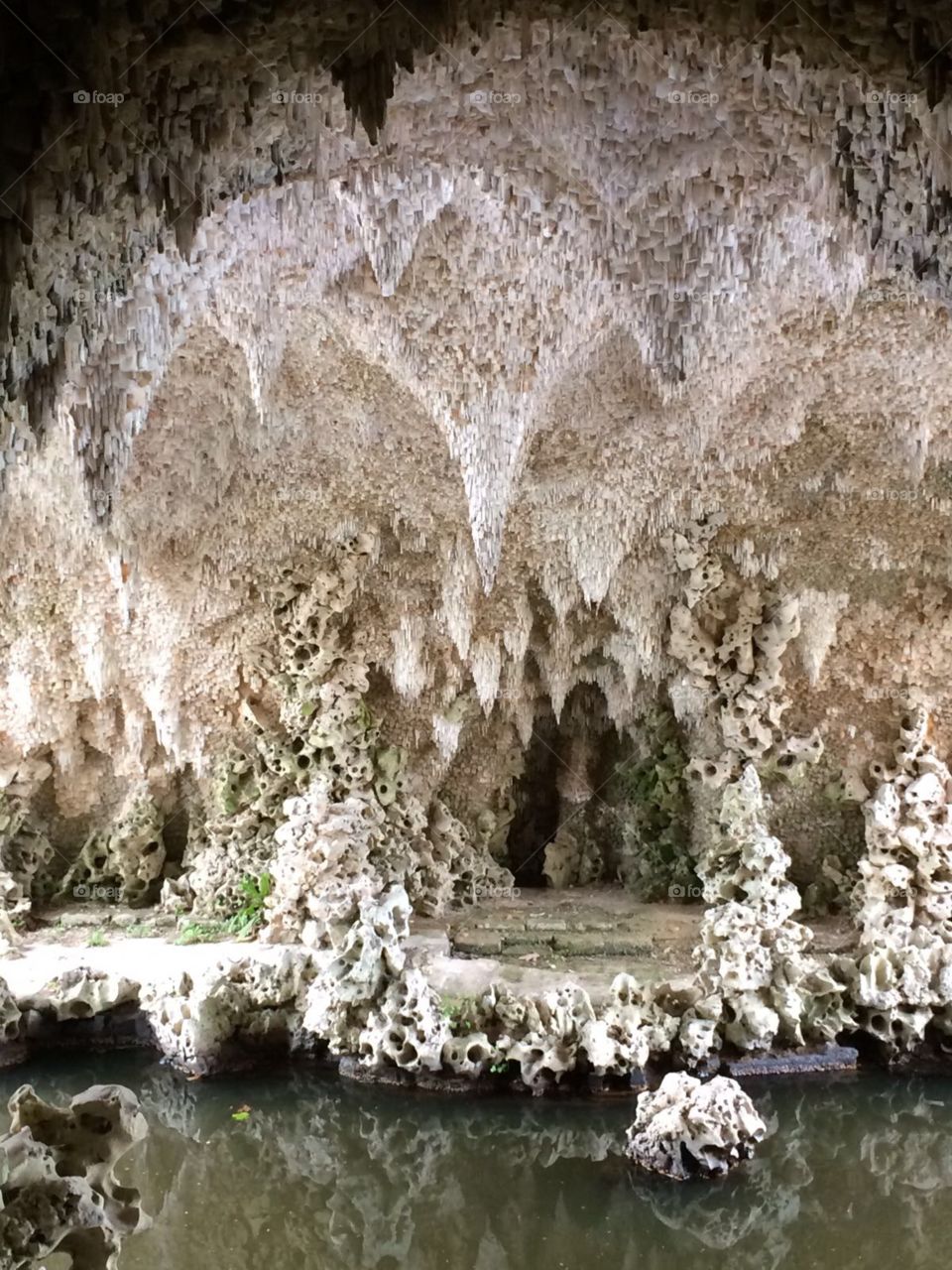 Stalactites in the man made grottos of the 18th Century, England