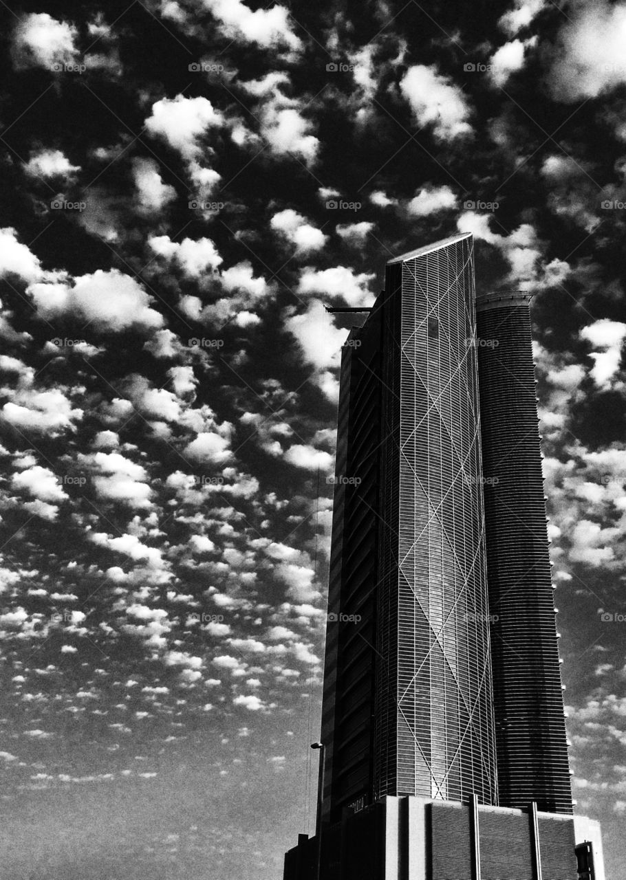 Skyscraper. Winter afternoon in Kobar (KSA)