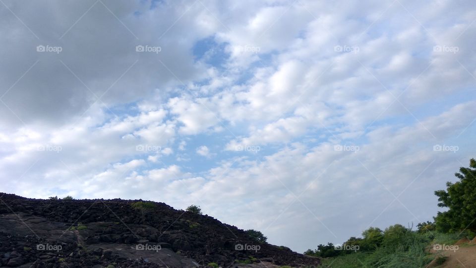 Blue sky with lovely Clouds all bluish