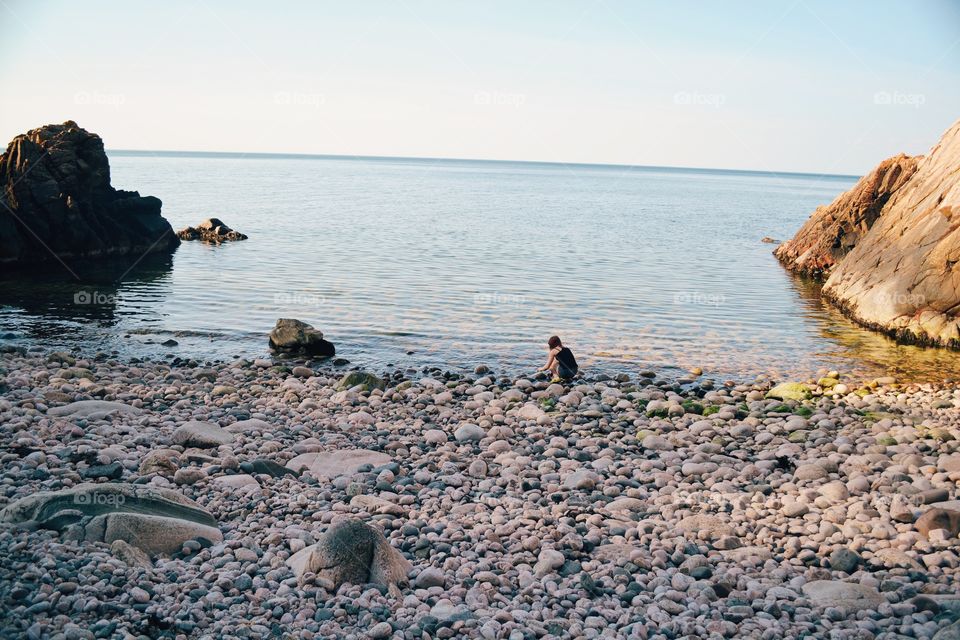 Water, Seashore, Beach, No Person, Rock