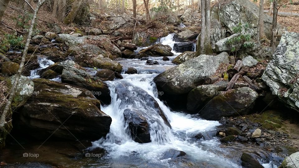 Beautiful Georgia mountain stream with small waterfall