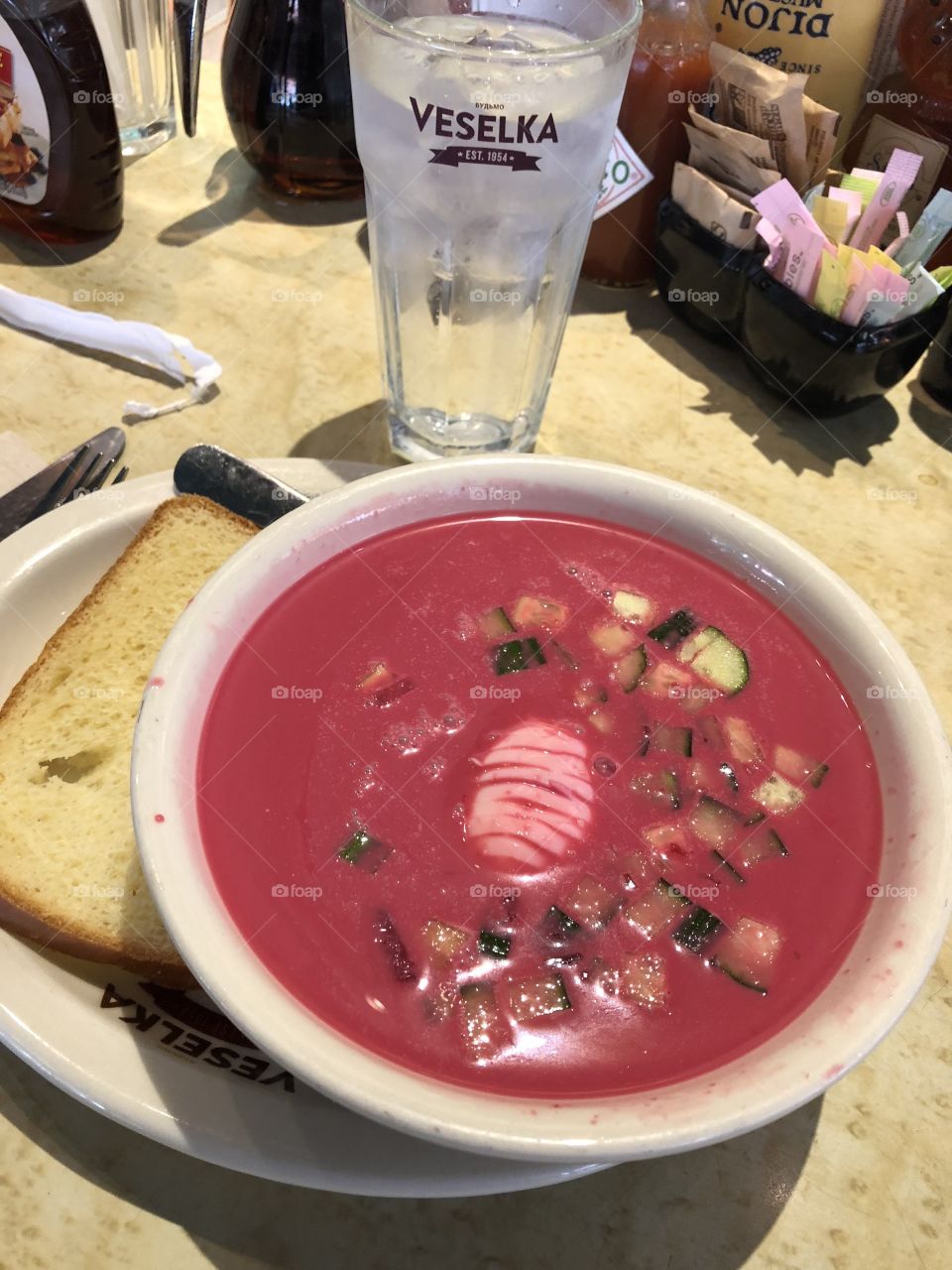 Cold borscht soup