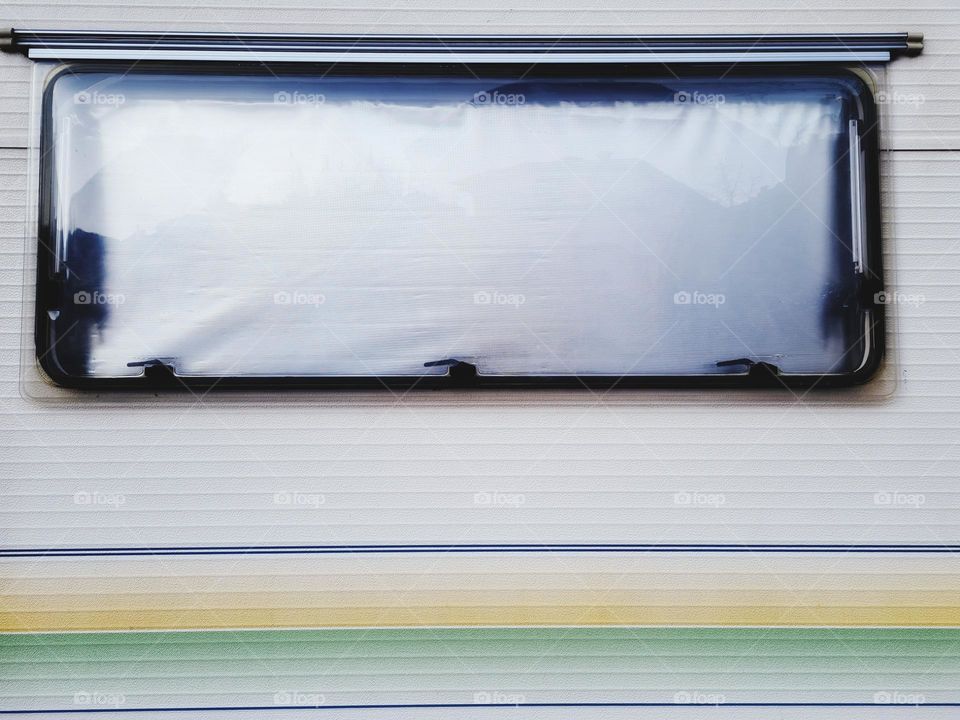 detail of window of a camper