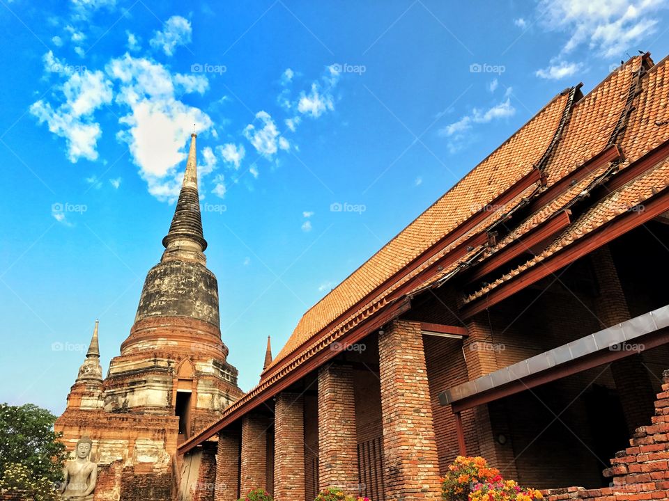 Beautiful Wat Yai Chai Mongkol temple in Ayutthaya province,Thailand