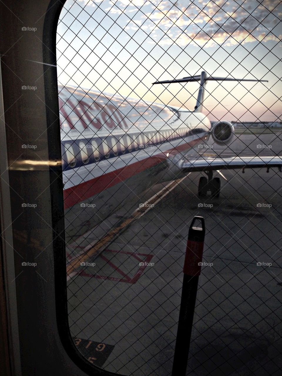 Flying on a big airplane 