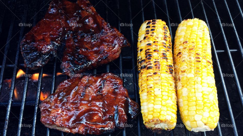 Barbecue. Corn