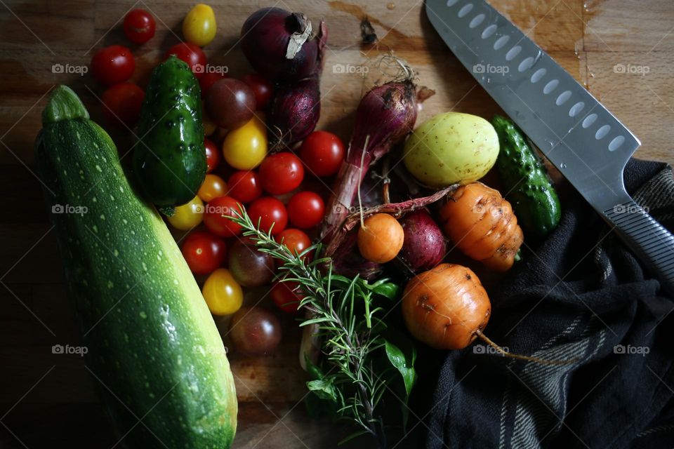 Fresh vegetables in the kitchen