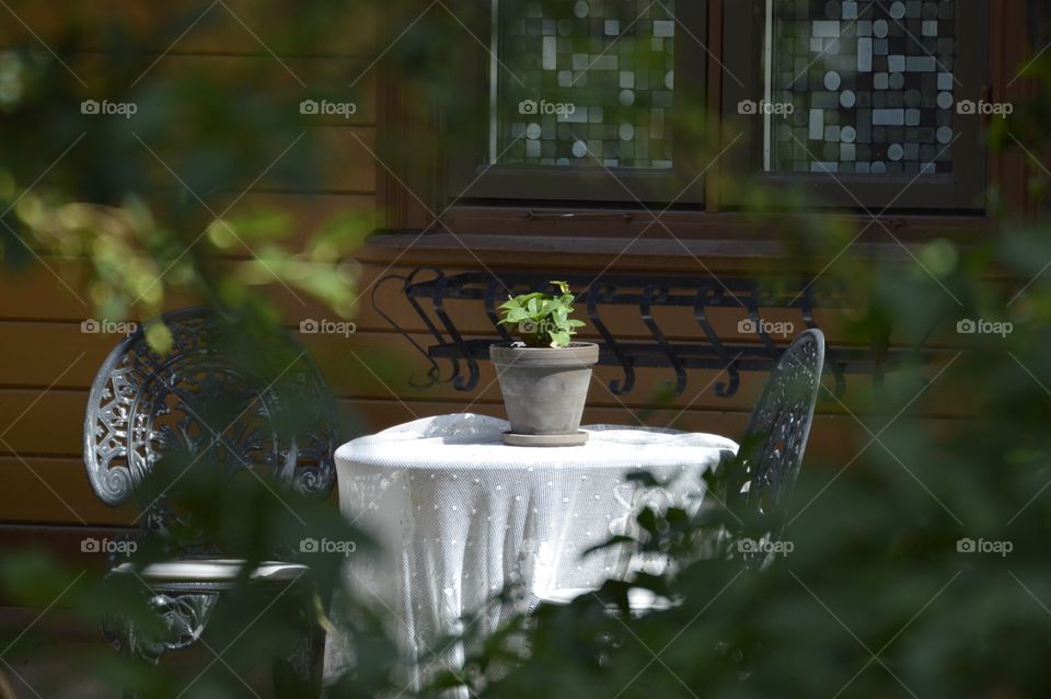 Table in the garden 