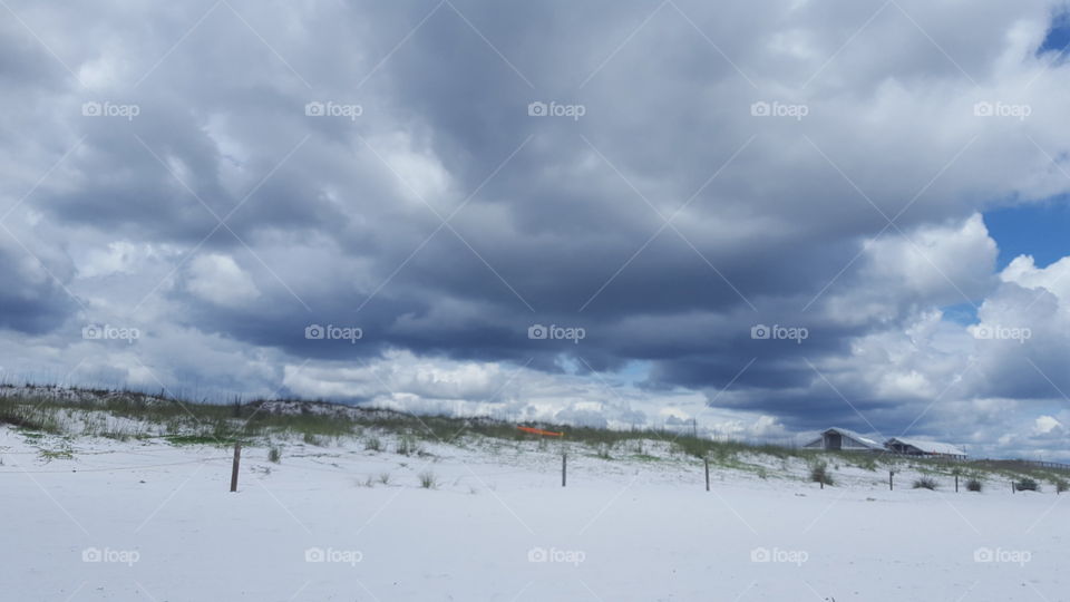 Cloudy beach