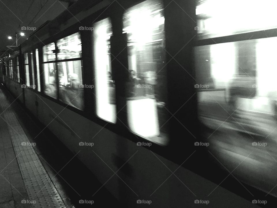Subway System, Train, Tunnel, Blur, Locomotive