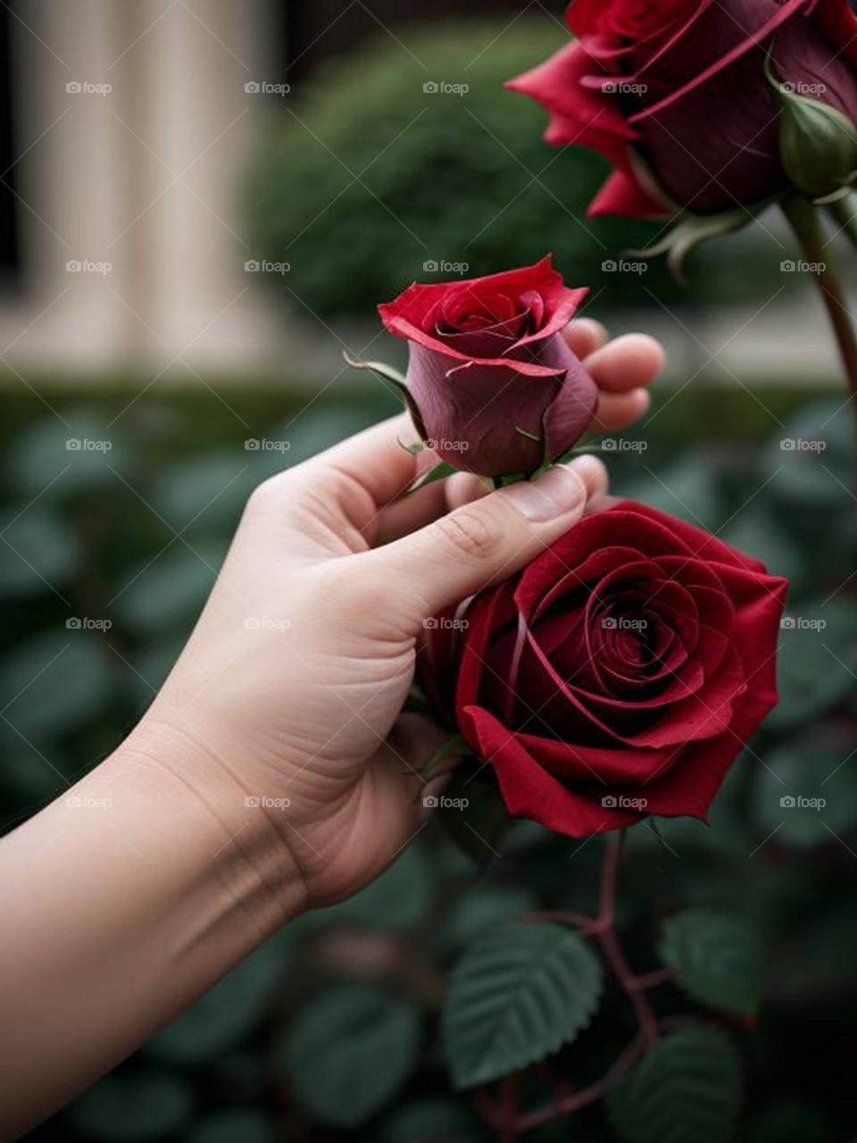 A beautiful rose in the hand