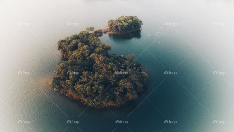 Tiny Little Island in the middle of Reservoir 