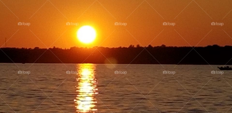 Evening Sunset over the Lake