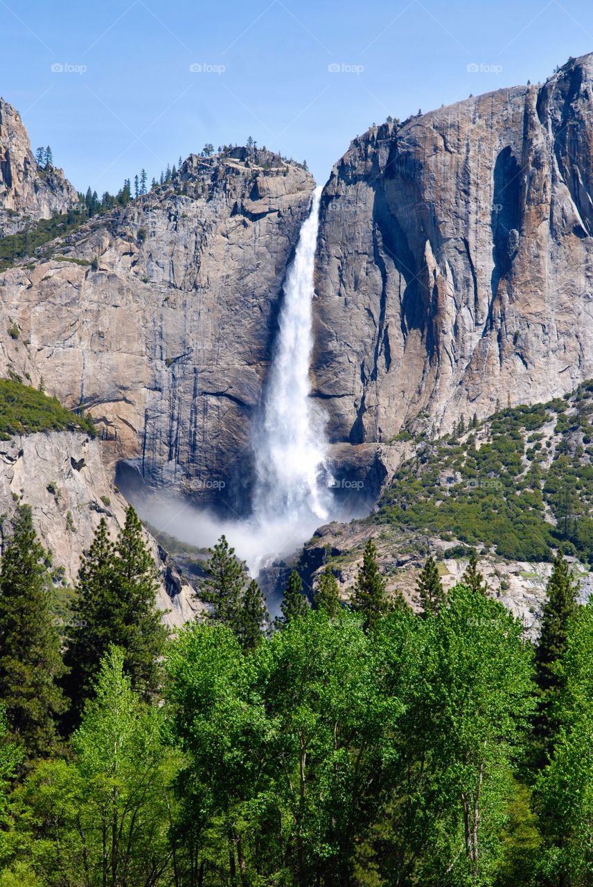 Upper Yosemite falls. Waterfall