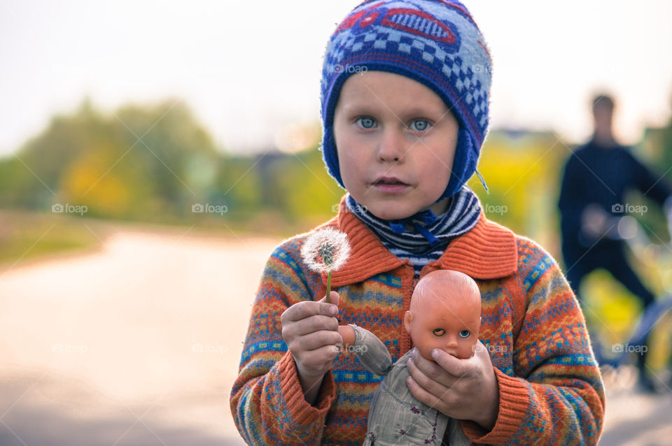 Child with his toy