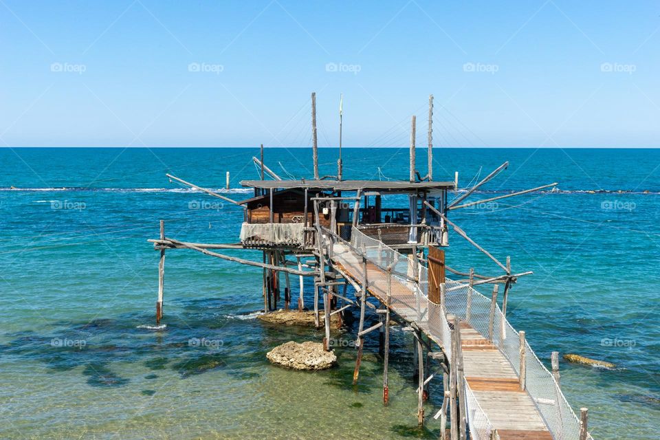 landscape, sea, pile construction for fishing