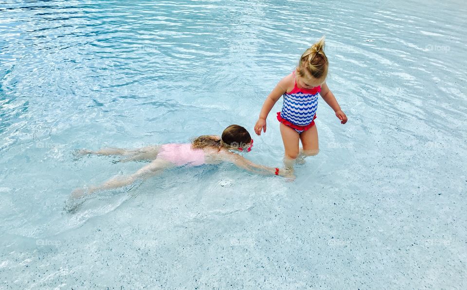 Swimming sisters