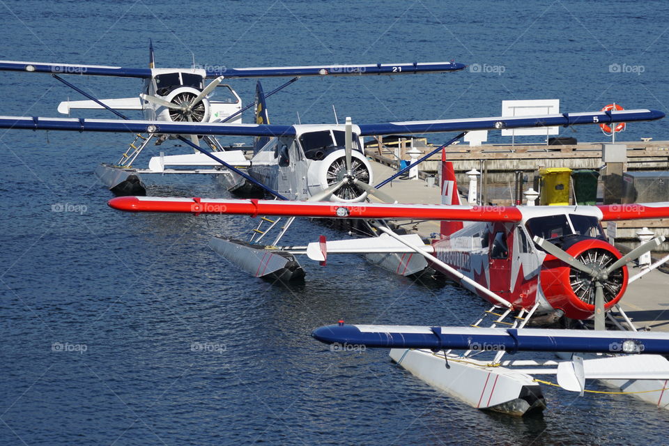 Three DeHavilland DHC-2 Beaver float planes