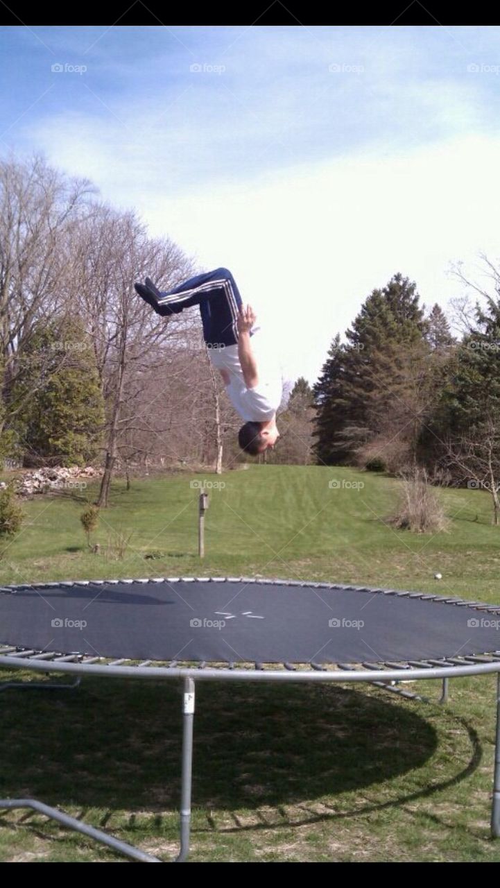 Backflip on the trampoline